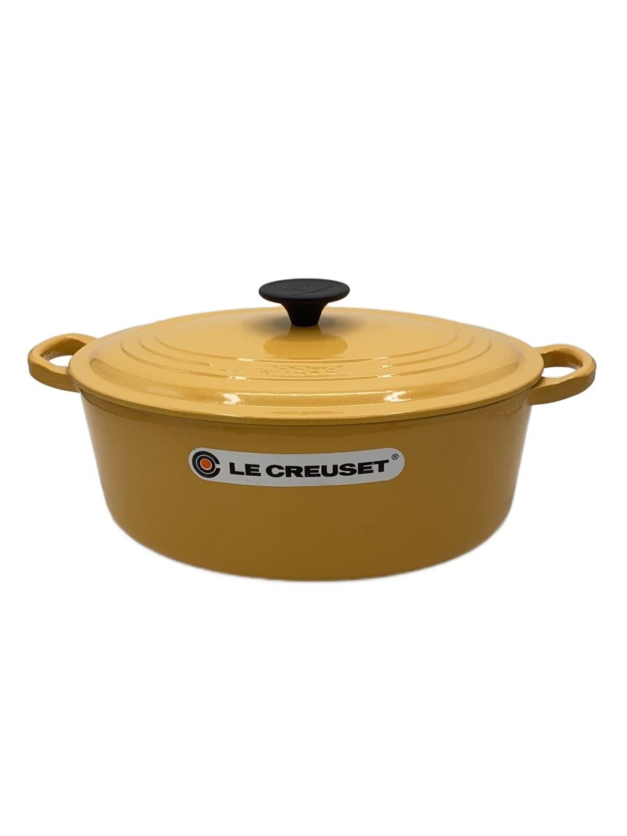 【中古】LE CREUSET◆鍋/YLW/SIGNATURE/ココットオーバル27珊/4.1L//【勝手もと装置】