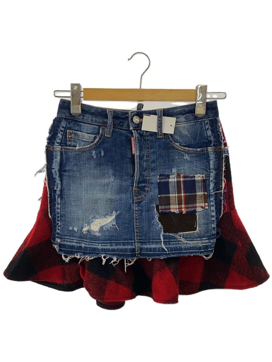 【中古】DSQUARED2◆遊撃手スコート//34/ジーンズ/BLU/s72ma0869/21aw【レディースお召しもの】