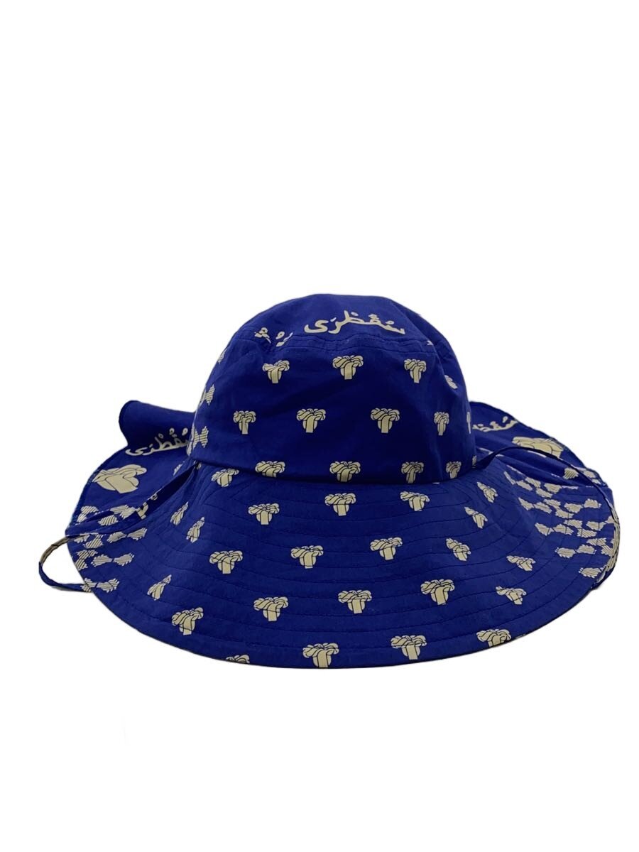 【中古】sillage◆井戸釣瓶かぶり笠/FREE/綿織物/BLU/総柄/メンズ【服飾雑貨他】
