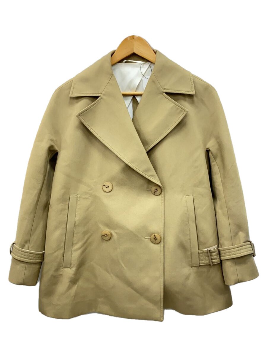 【中古】MAX MARA STUDIO◆厚地の外套/38/ポリエステル/ベージュ/23602101376//【レディース御召しもの】