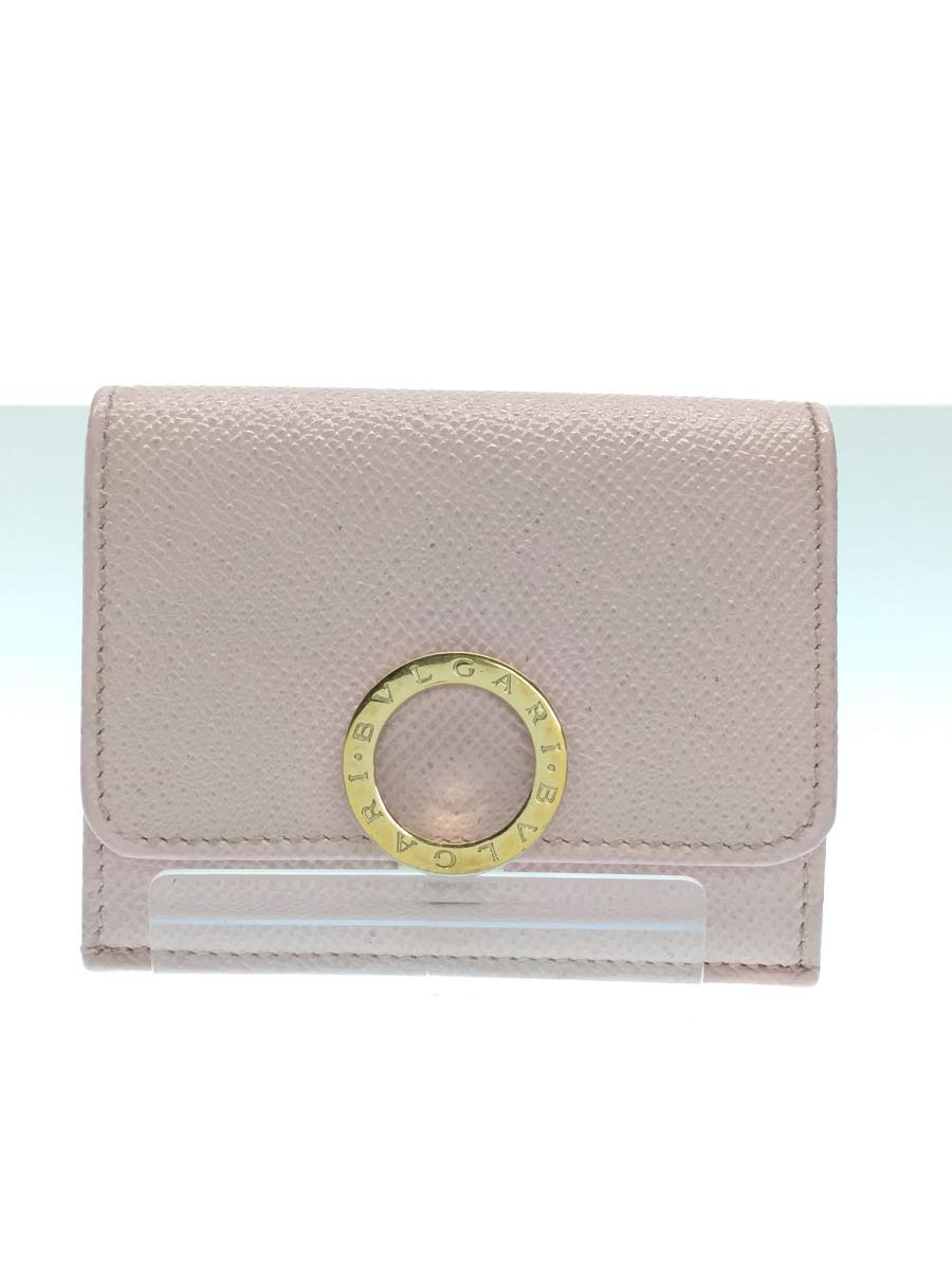 【中古】BVLGARI◆BVLGARI ブル小峡谷 つ折り金入れ/なめし革/PNK/レディース//【服飾雑貨他】