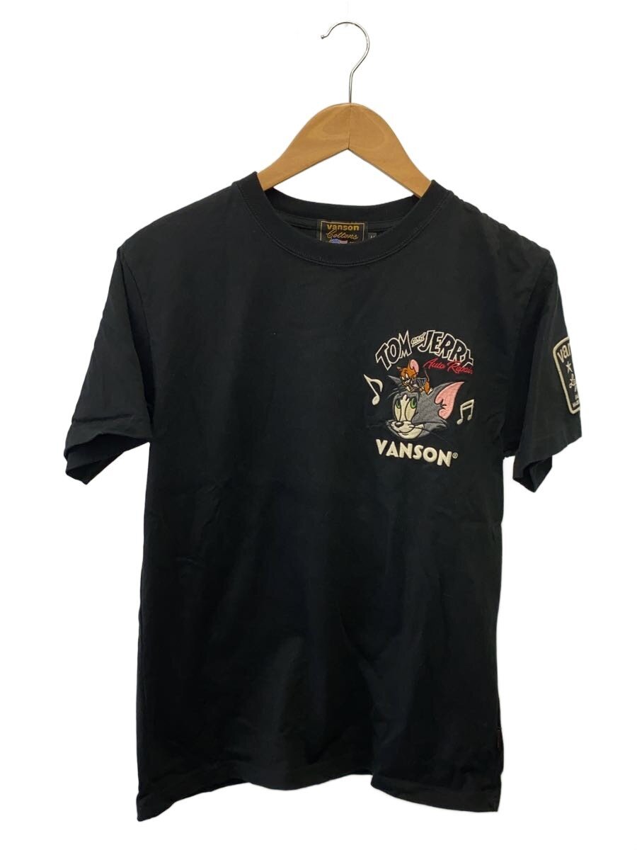 【中古】VANSON◆プルオーバー/M/綿織物/BLK【メンズウェア】