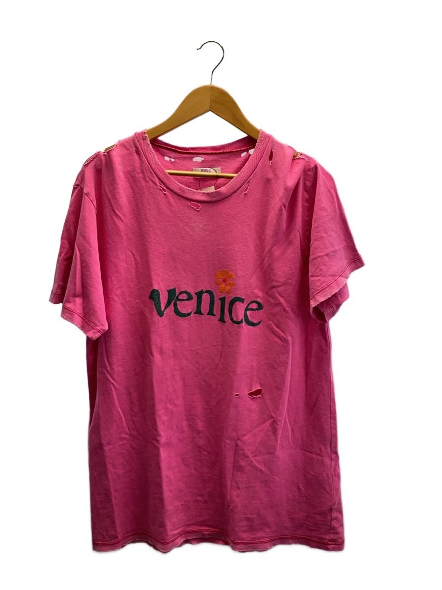 【中古】ERL◆クラッシュ加工Tシャツ/M/コットン/PNK/veniceプリント/ERL07-T001-T001-T002【メンズウェア】|2nd STREET 店