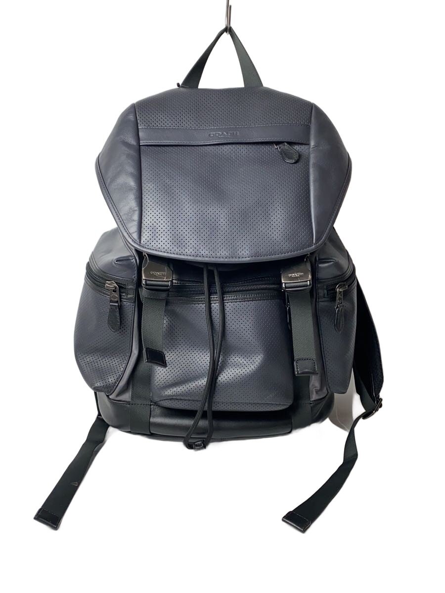 【中古】COACH◆パフォレイテッドレザー/バックパック/リュック/ナイロン/GRY/無地/F57477【バッグ】|2nd STREET 店