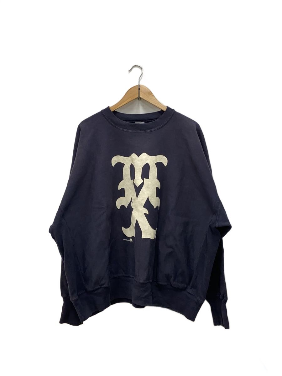 【中古】SAINT MICHAEL◆24AW MX CREW SWT/刷り上げる欠けら/汗水/XL/綿織物/NVY/SM-YS1-0000-033【メンズウェア】