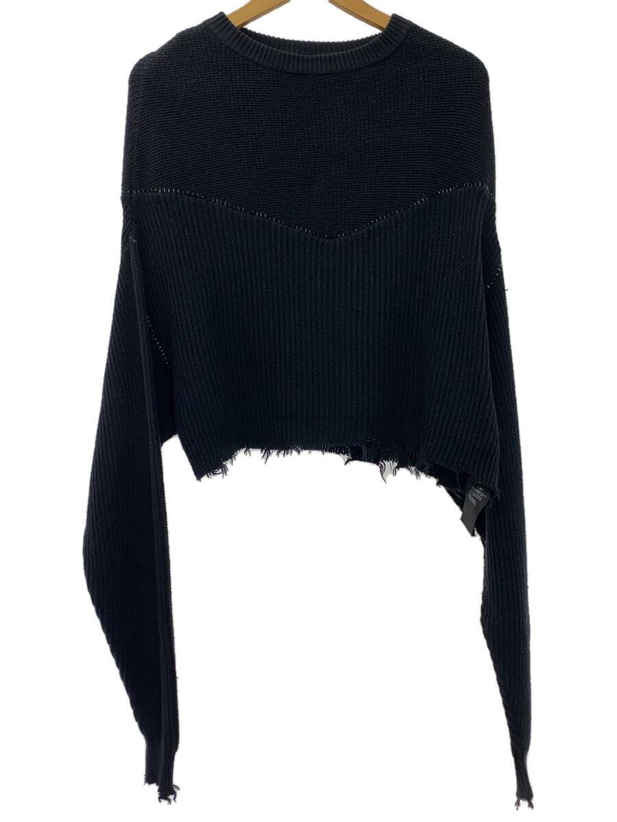 【中古】UNRAVEL PROJECT◆スウェーター(朦々たる)/XS/綿織物/BLK【レディースお召しもの】