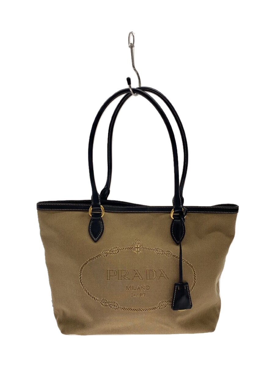 【中古】PRADA◆PRADA プラダ ロゴトート/キャンバス/BRW/無地【バッグ】｜2ｎｄ STREET 店