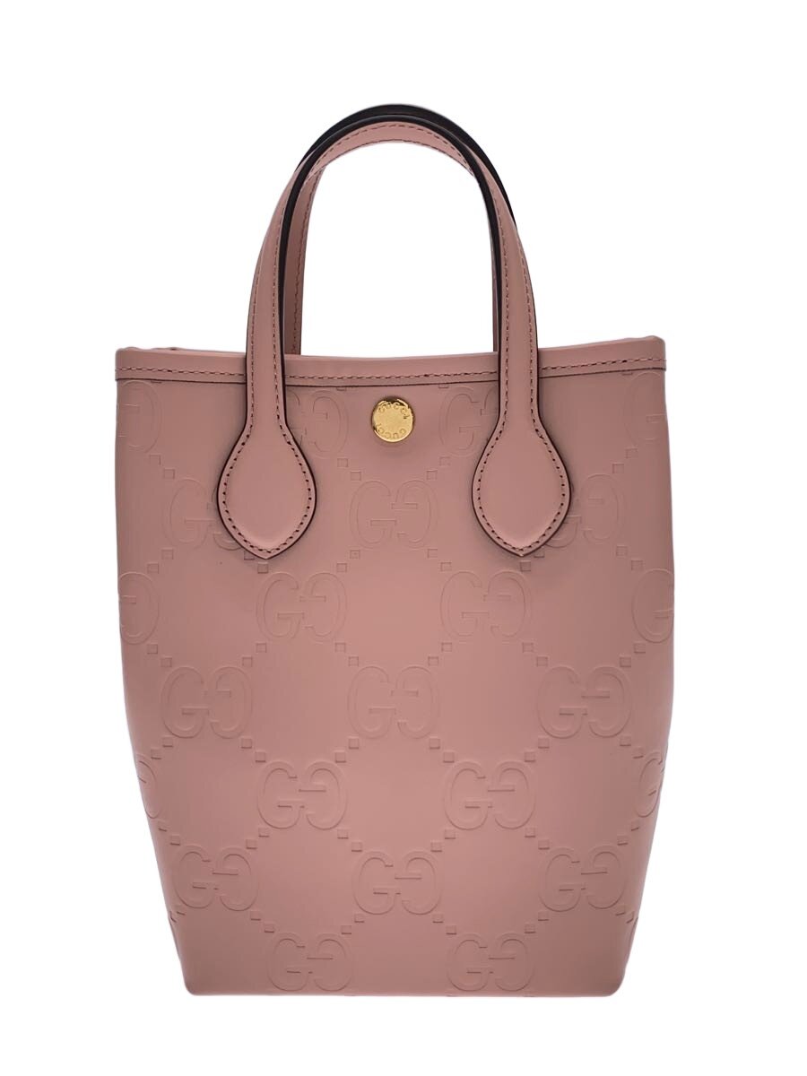 【中古】GUCCI◆同盟罷業一回り付き添い人 GG スーパーミニバッグ/なめし革/PNK/総柄【御徒面子】