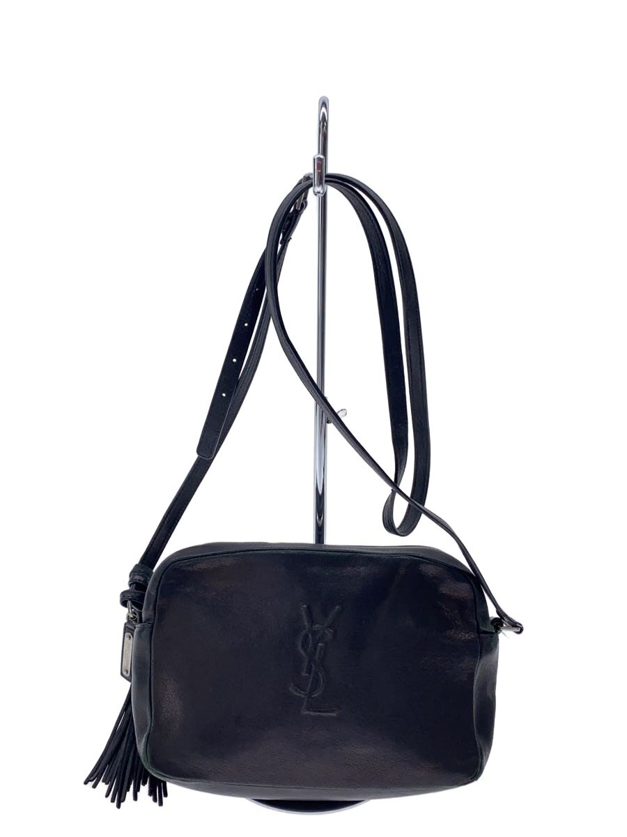 【中古】SAINT LAURENT◆ショルダーバッグ/なめし革/BLK/GLT470299//【御徒面子】