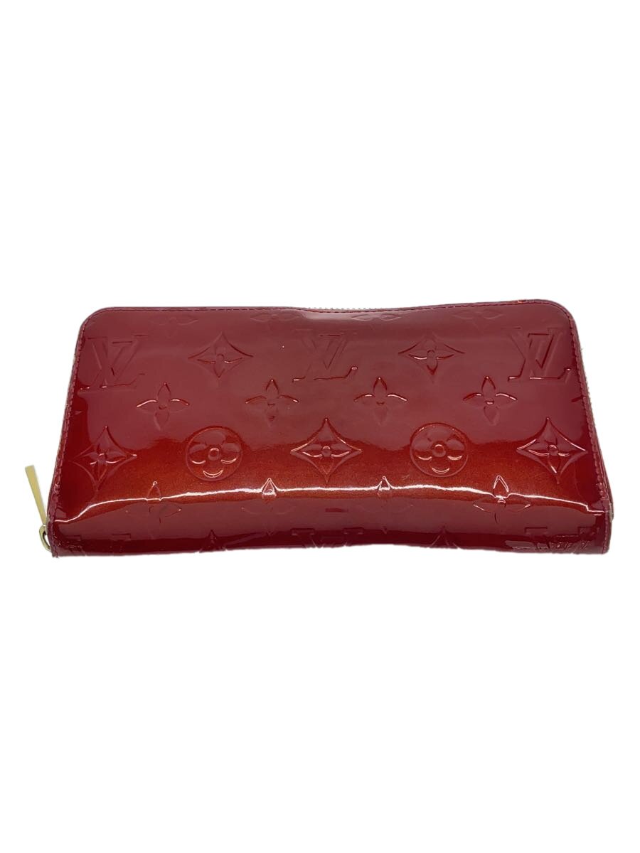 【中古】LOUIS VUITTON◆ジッピー・ウォレット_モノグラム・ヴェルニ_RED/エナメル/RED/総柄/レディース【服飾雑貨他】