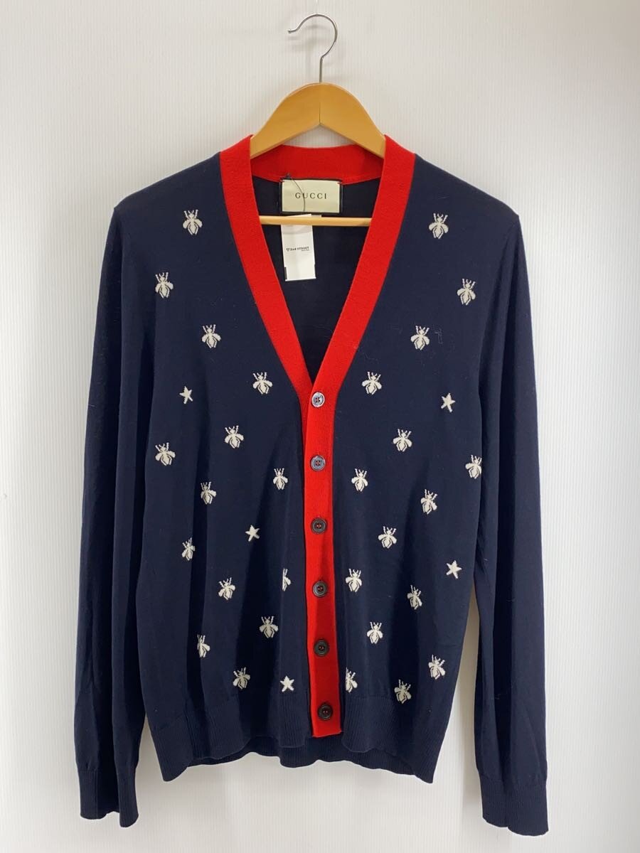 【中古】GUCCI◆ビー\u0026はやりっ児/ジレー/M/羊毛/NVY【メンズウェア】