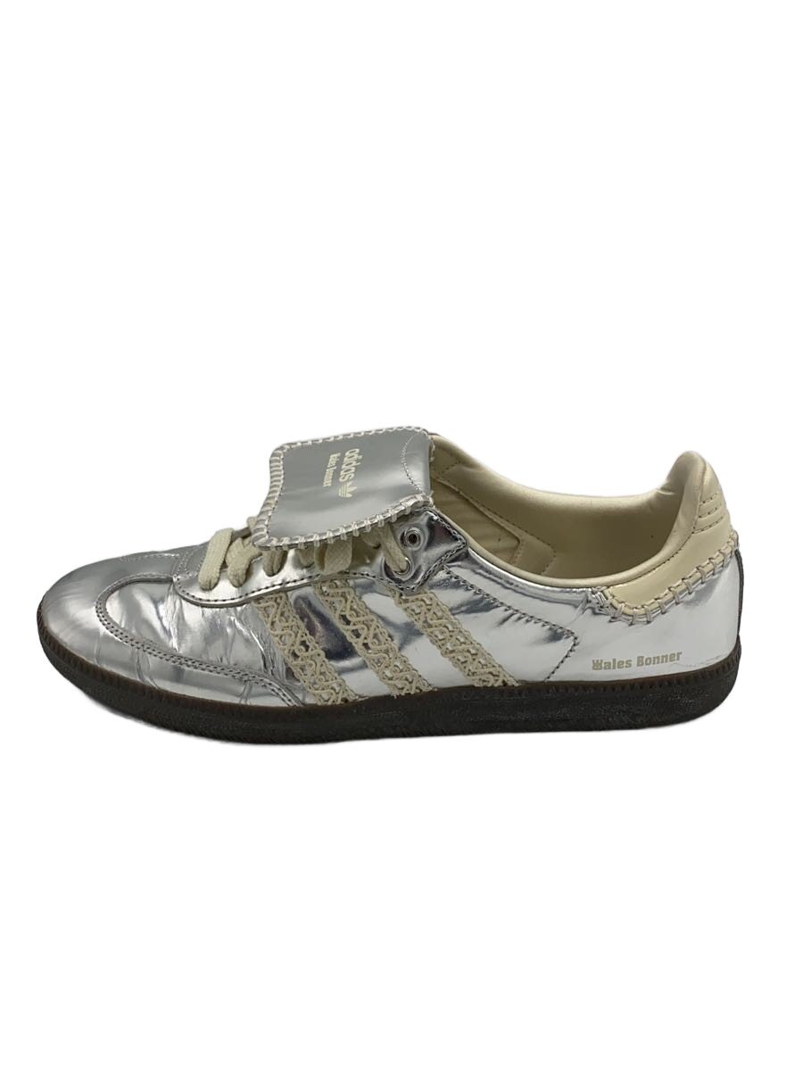 【中古】adidas◆BONNER X SAMBA SILVER METALLIC_ウェールズボナー X サンバ しろがね色 メタリック【シューズ】