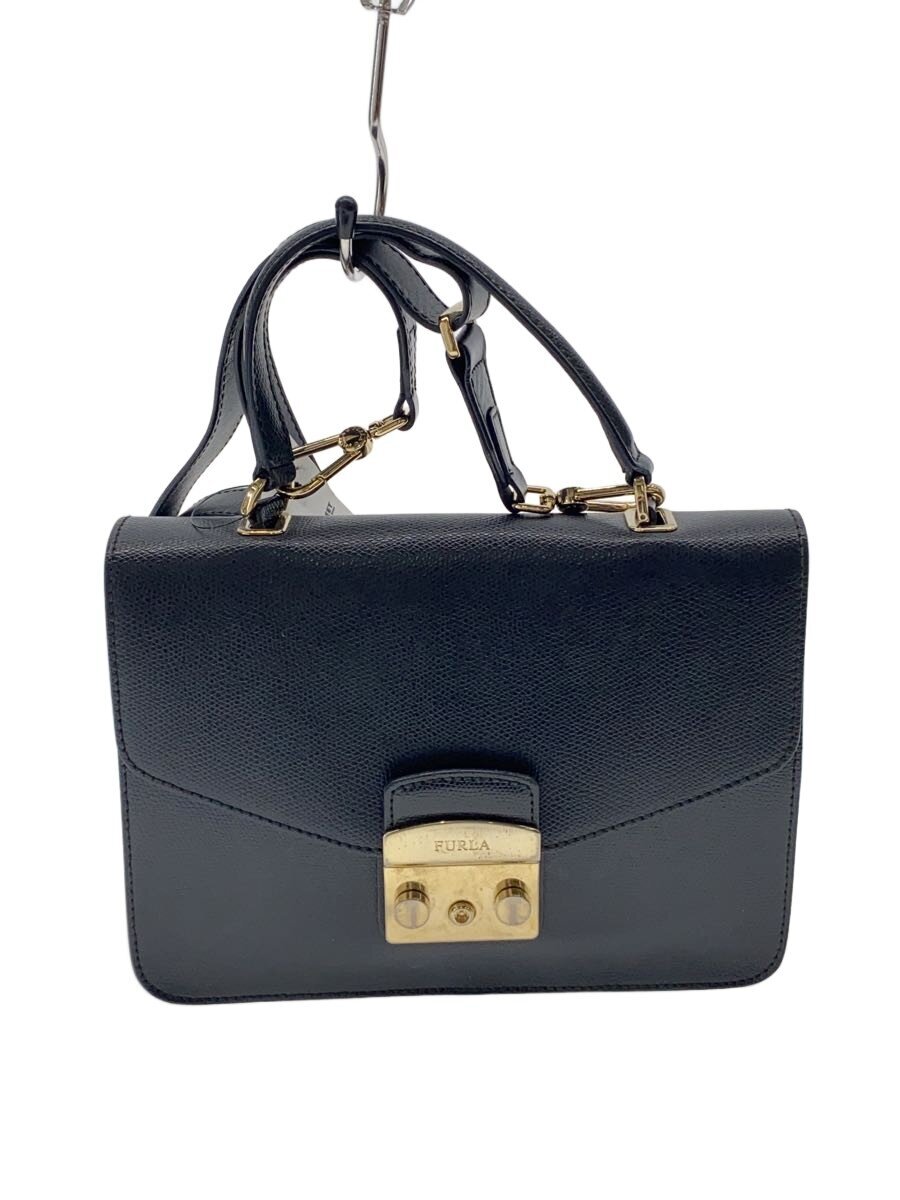 【中古】FURLA◆御徒面子/なめし革/BLK/無地/G6564/S1/metropolis【御徒面子】