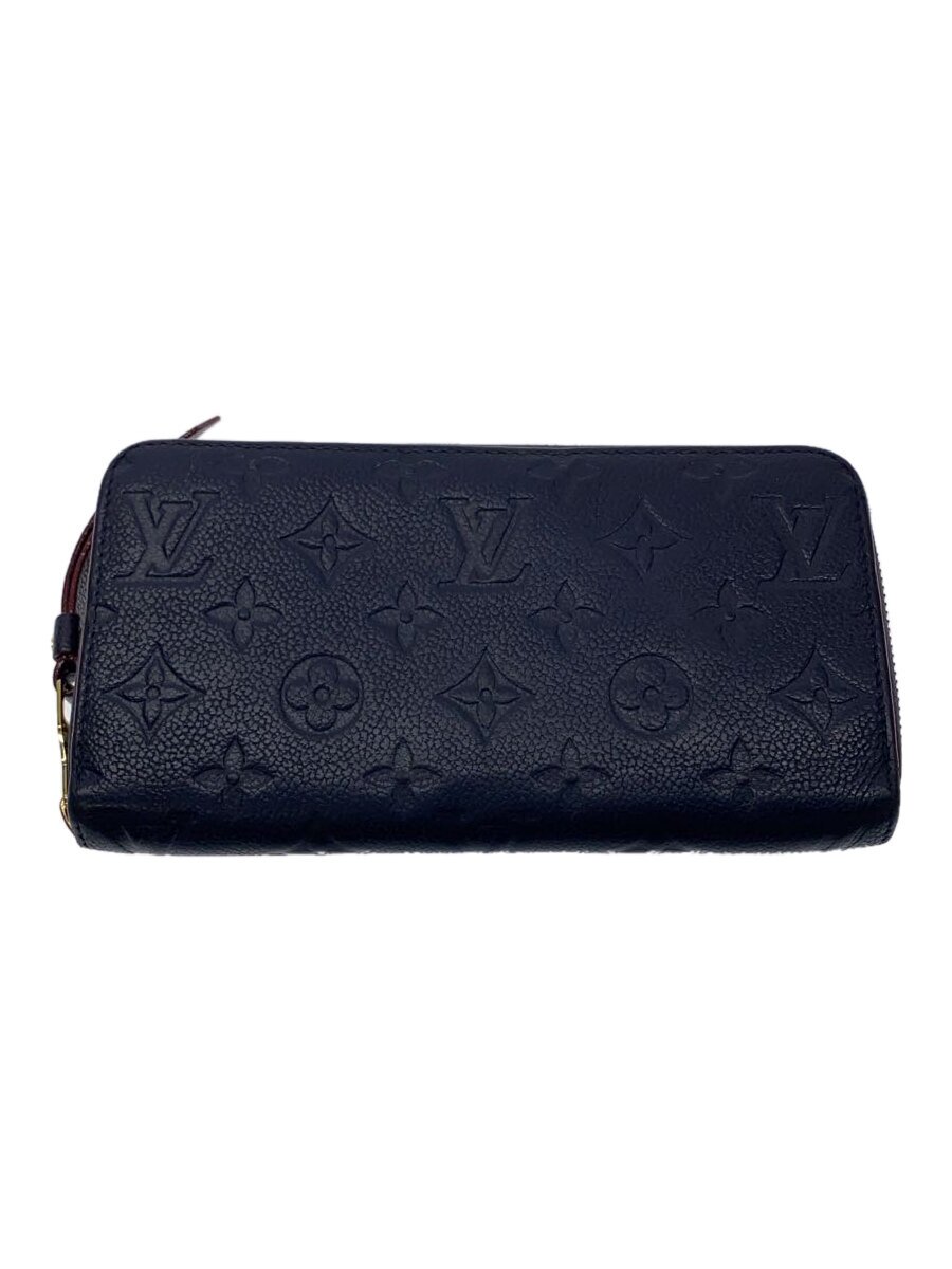 【中古】LOUIS VUITTON◆ジッピー・ウォレット_モノグラム・アンプラント_NVY/牛革/NVY/メンズ【服飾雑貨他】