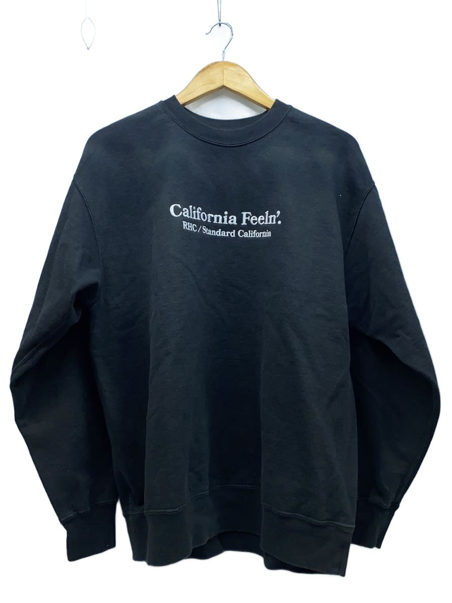 【中古】STANDARD CALIFORNIA◆×RHC Ron Herman/ロゴタイプ刺しゅう流汗/調教師/L/綿織物/BLK/日本製【メンズウェア】