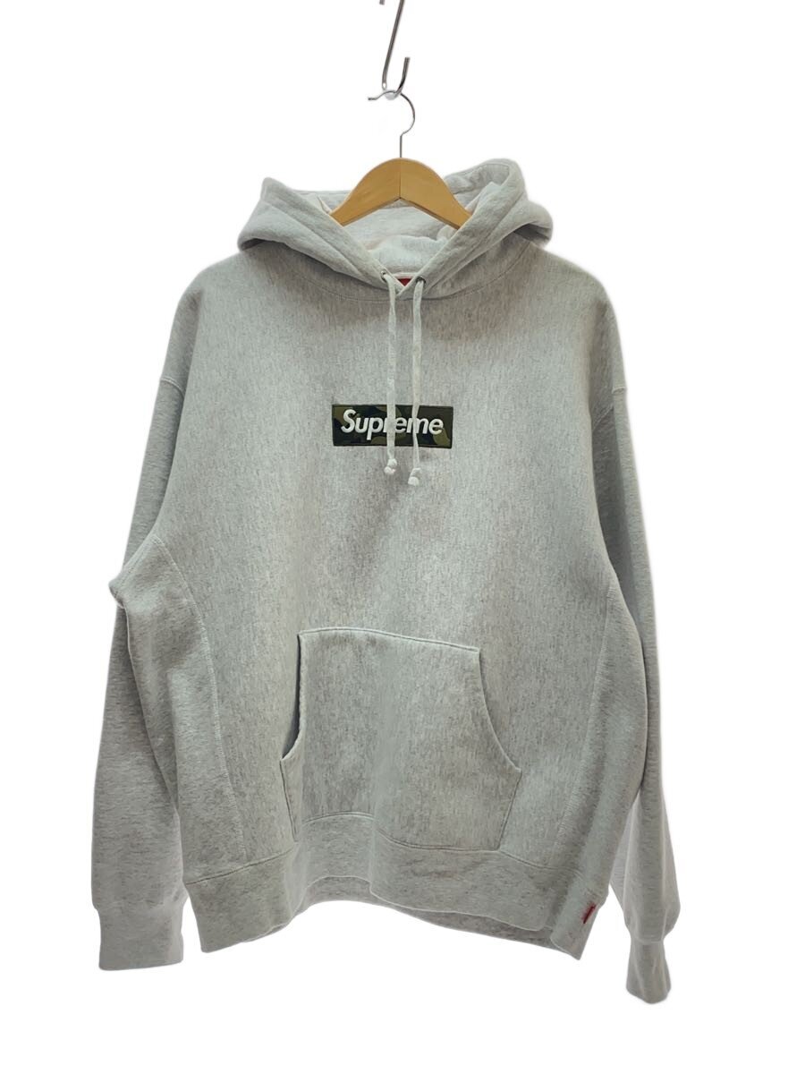 【中古】Supreme◆BOX LOGO/ボックスロゴ/パーカー/L/コットン/グレー/首元多少のシミ有【メンズウェア】|2nd STREET 店