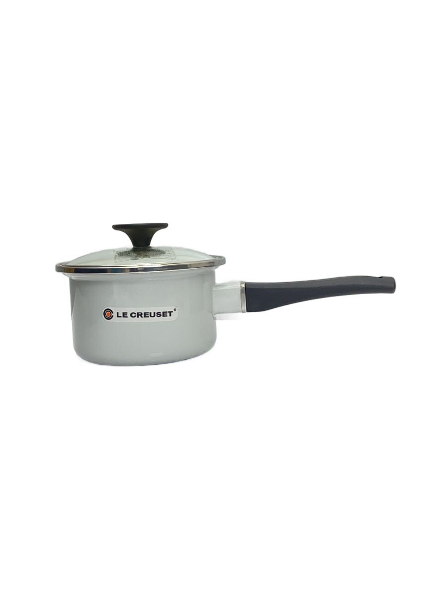 【中古】LE CREUSET◆鍋/16糎未満/WHT/SAUCEPAN WITH GLASS LID【勝手もと装置】