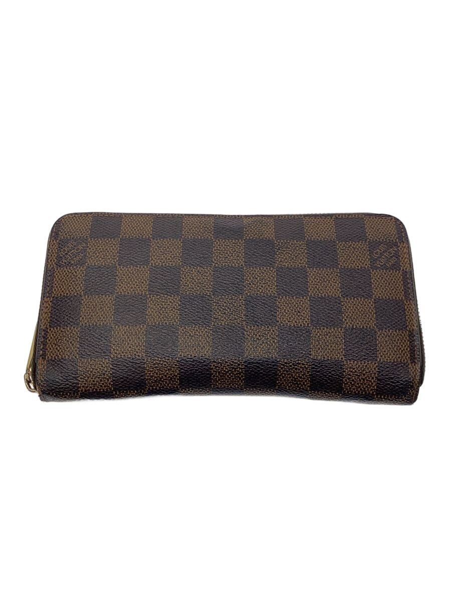 【中古】LOUIS VUITTON◆2)ジッピー・ウォレット_ダミエ・エベヌ/PVC/BRW/メンズ//【服飾雑貨他】