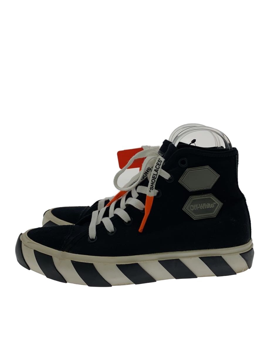 【中古】OFF-WHITE◆2018AW/VULC HI TOP/ハイカットスニーカー/42/BLK/キャンバス/? NULL ?//【シューズ】｜2ｎｄ STREET 店