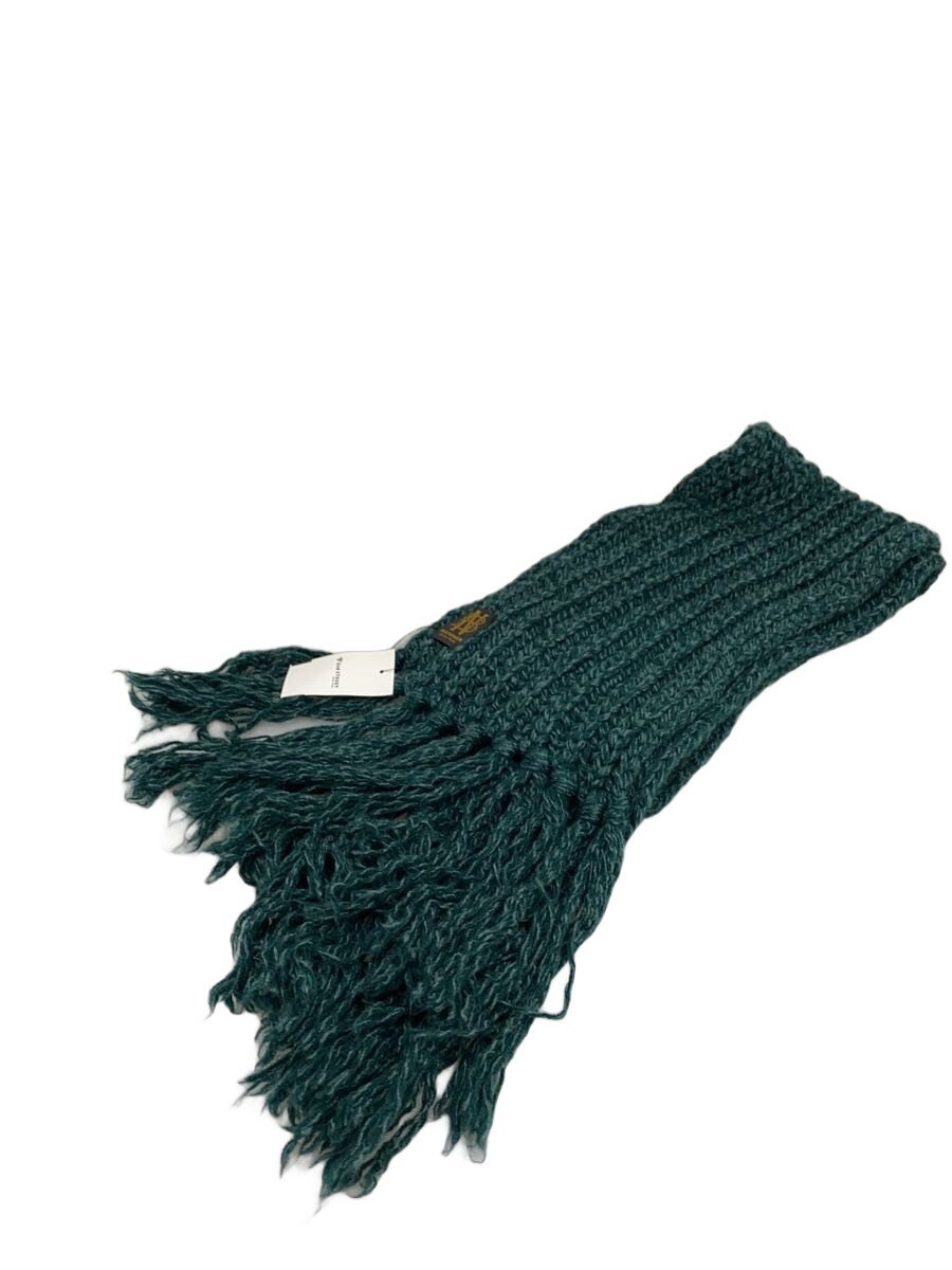 【中古】BATONER◆FRINGE MUFFLER SHORT/羊毛/GRN/メンズ/BN-24FI-011//【服飾雑貨他】