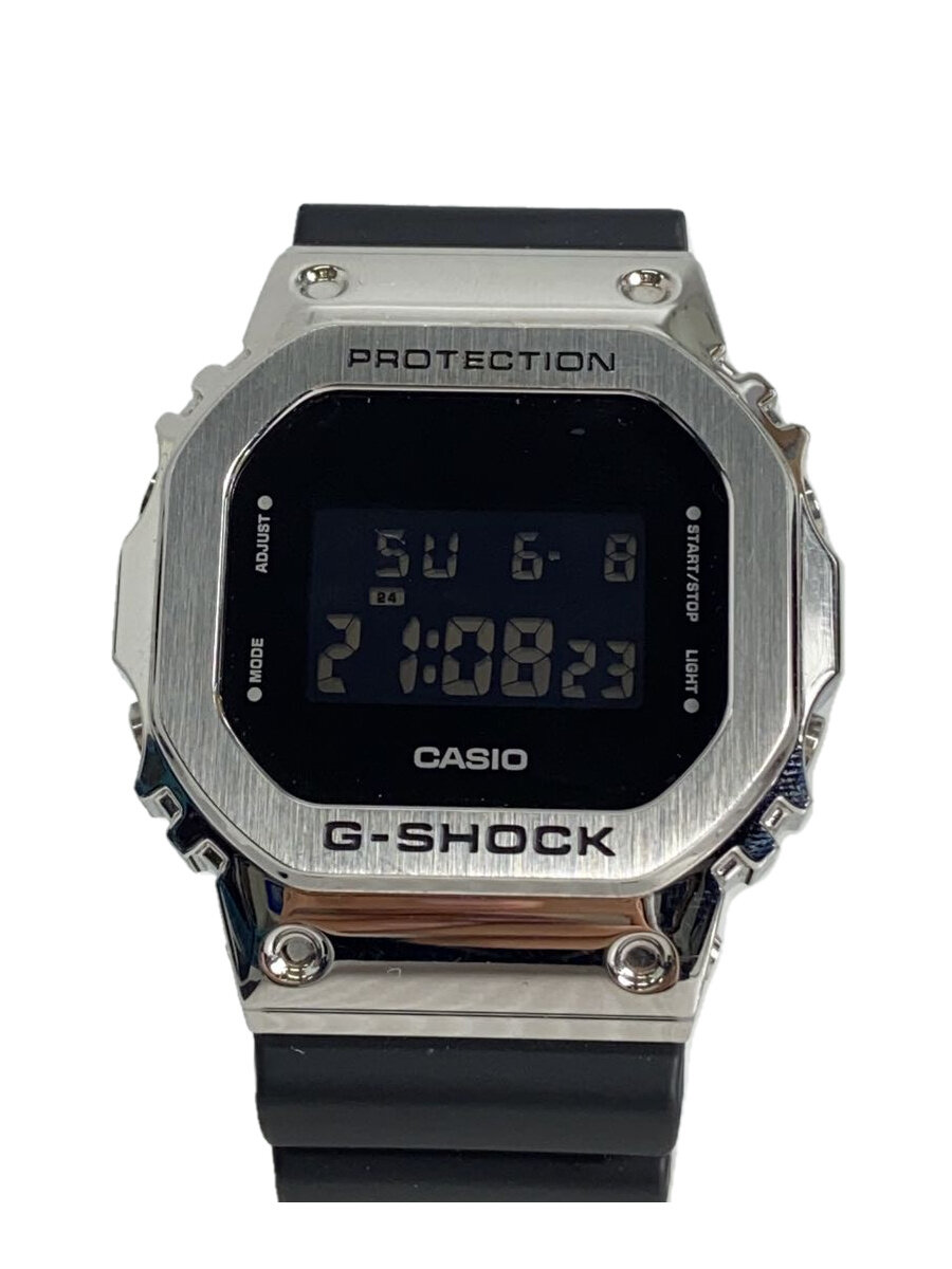 【中古】CASIO◆石英ウオッチ_G-SHOCK/デジタル/天然ゴム/BLK/SLV/SS//【服飾雑貨他】