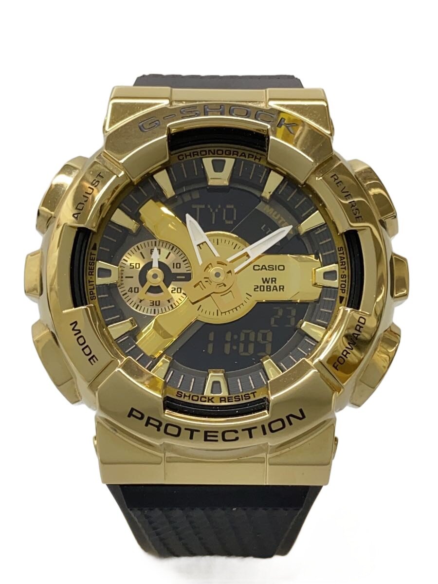 【中古】CASIO◆石英ウオッチ_G-SHOCK/デジアナ/天然ゴム/ゴールド/GM-110G-1A9JF【服飾雑貨他】