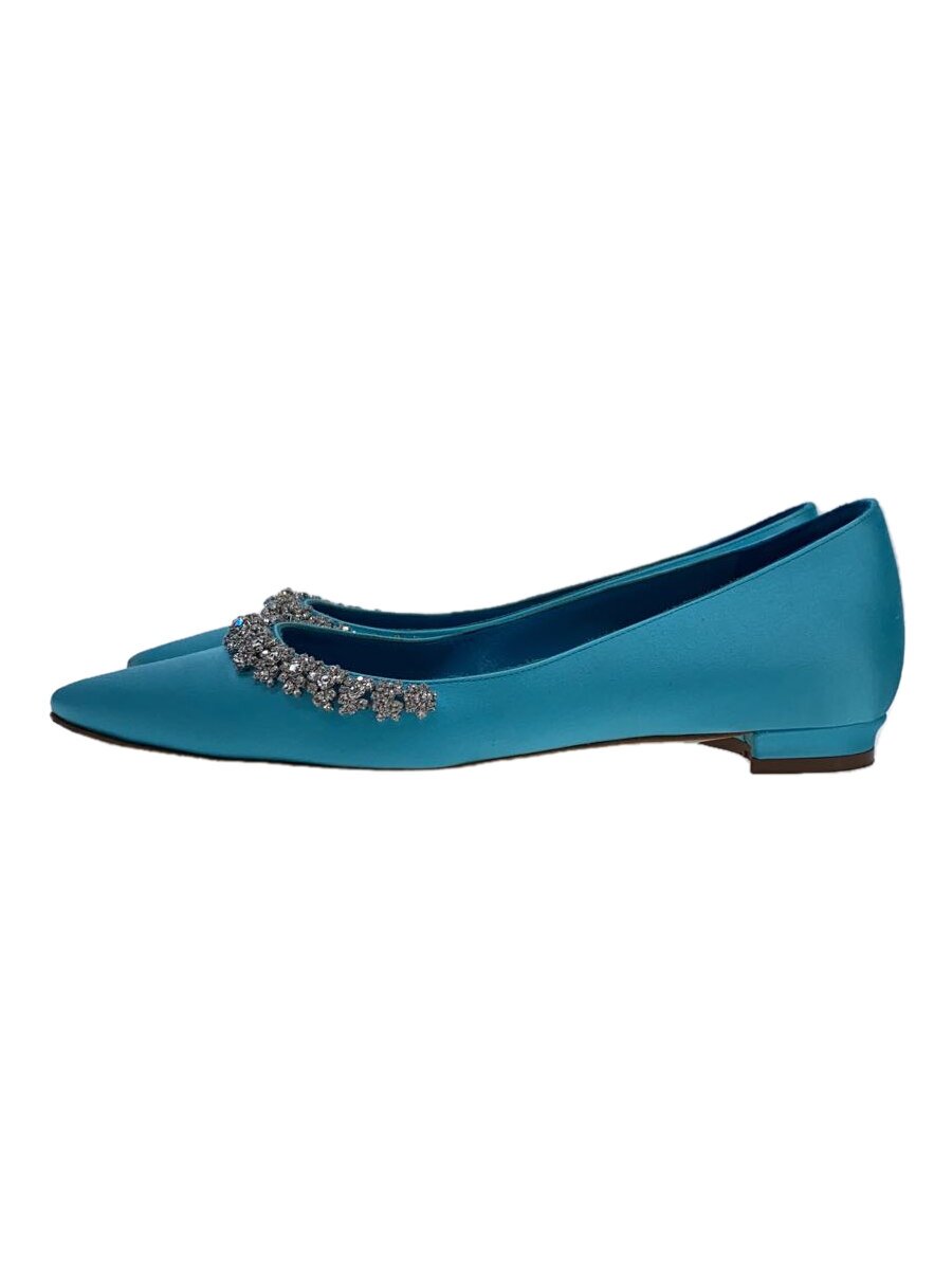 【中古】MANOLO BLAHNIK◆OLARANA/平ったいパンプス/パンプス/34.5/BLU//【シューズ】