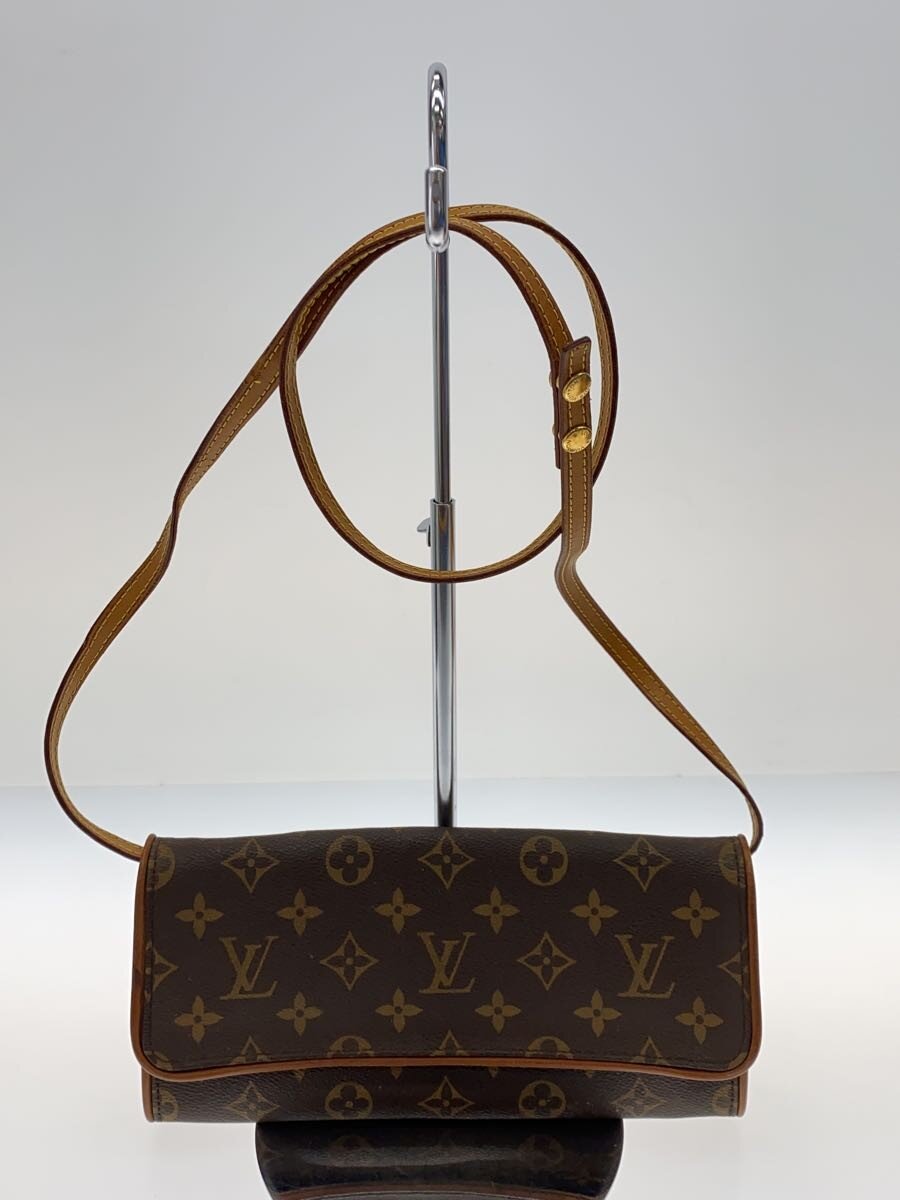 【中古】LOUIS VUITTON◆ポシェット・ツインGM_モノグラム・帆布/PVC/BRW【御徒面子】
