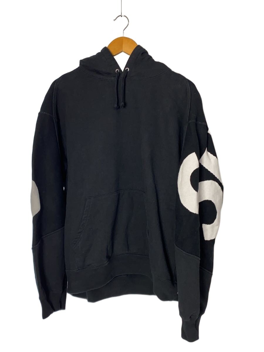 【中古】Supreme◆パーカー/23AW Big Logo Jacquard Hooded Sweatshirt/L/綿織物/BLK【メンズウェア】