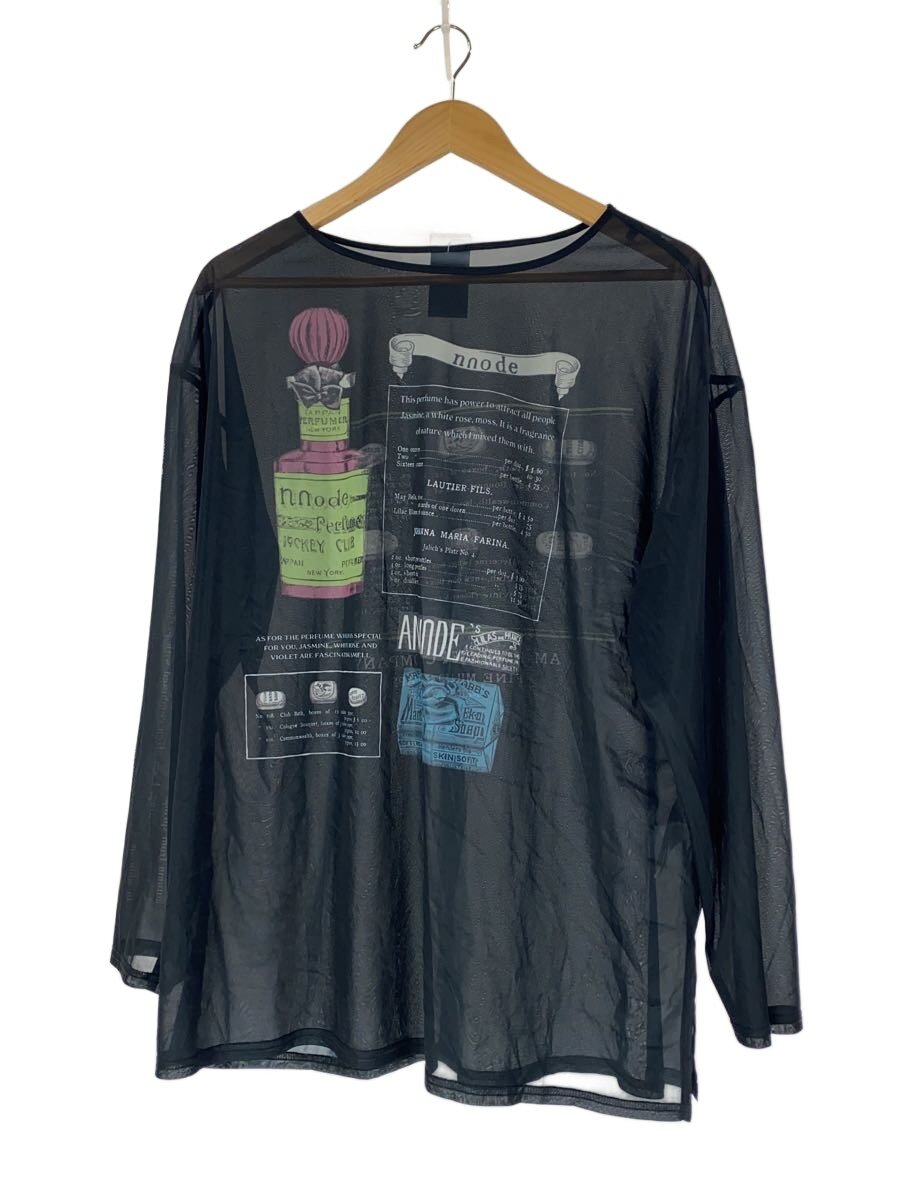 【中古】AMERI◆VINTAGE PERFUME SMELL SHEER TOP/長袖カットソー/FREE/ポリエステル/BLK【レディース御召しもの】