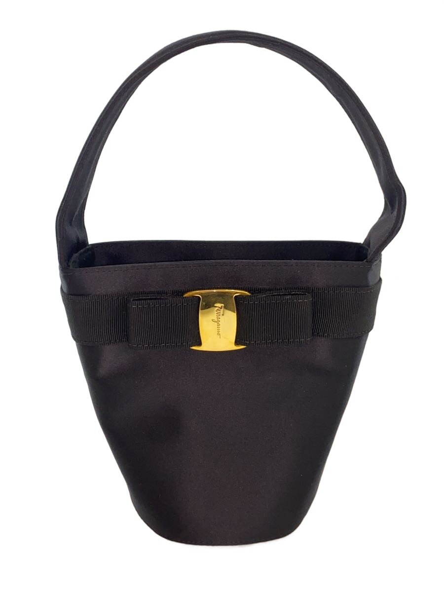 【中古】Salvatore Ferragamo◆ハンドバック/--/BLK/無地/BA214180【御徒面子】