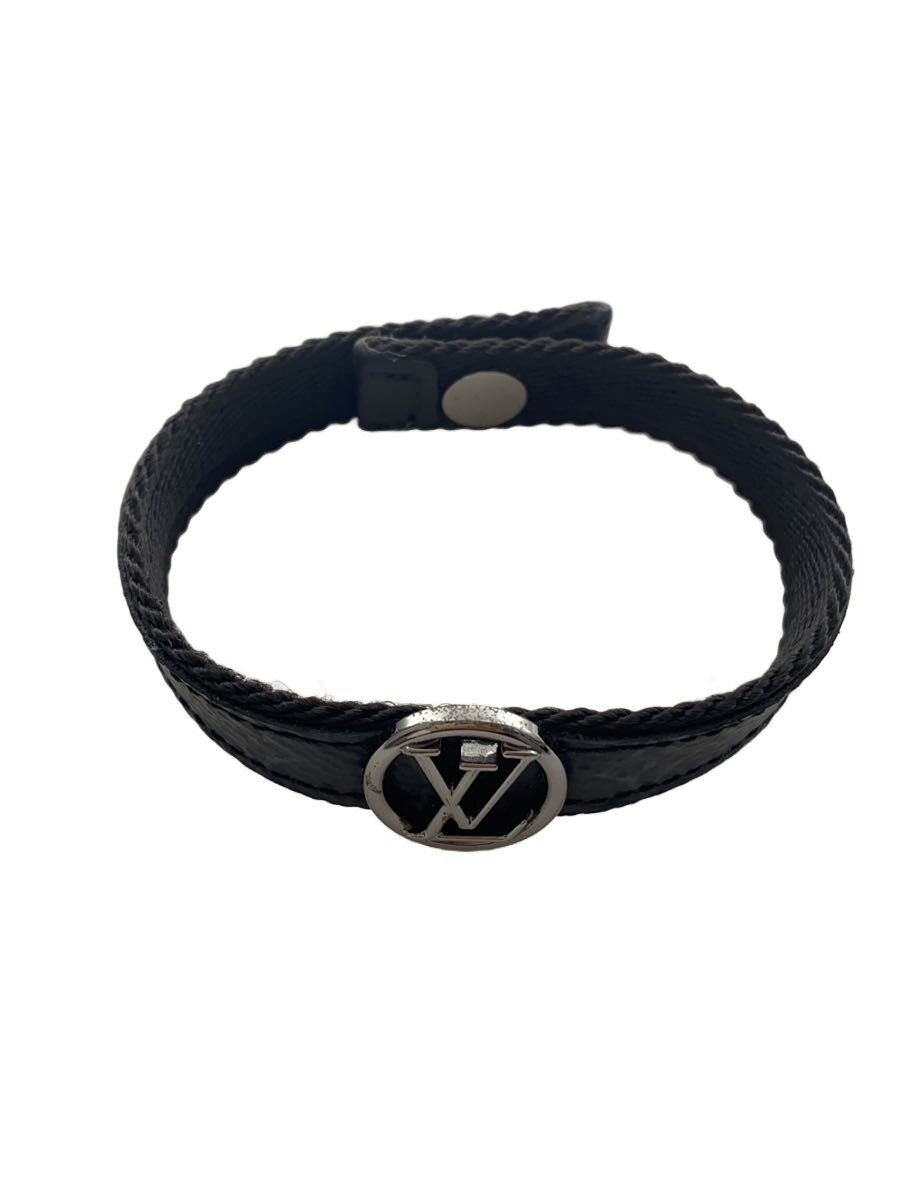 【中古】LOUIS VUITTON◆ブラスレ・LV倶楽部_モノグラム・エクリプス_BLK/--/レディース【服飾雑貨他】