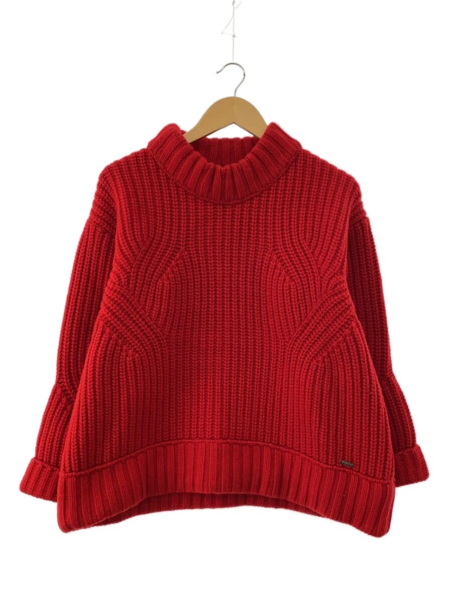 【中古】DSQUARED2◆編み物・スウェーター(朦々たる)/S/羊毛/RED/無地【レディースお召しもの】