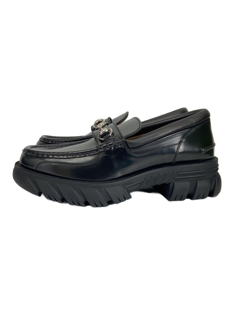 【中古】GUCCI◆置き目毛皮/--/BLK/なめし革/658822/ホースビットラグソール【シューズ】