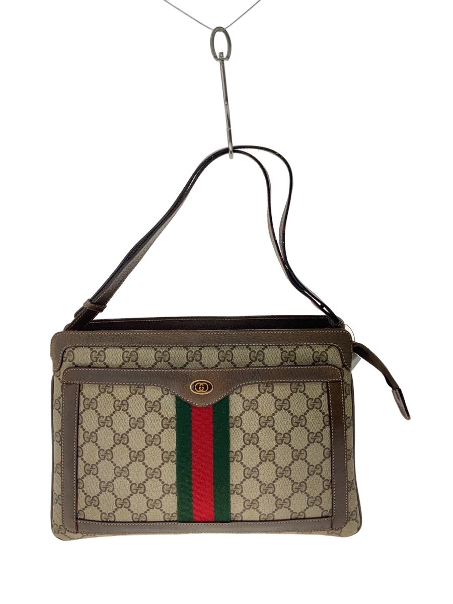 【中古】GUCCI◆ショルダーバッグ/PVC/BRW/総柄/41.02.013【御徒面子】