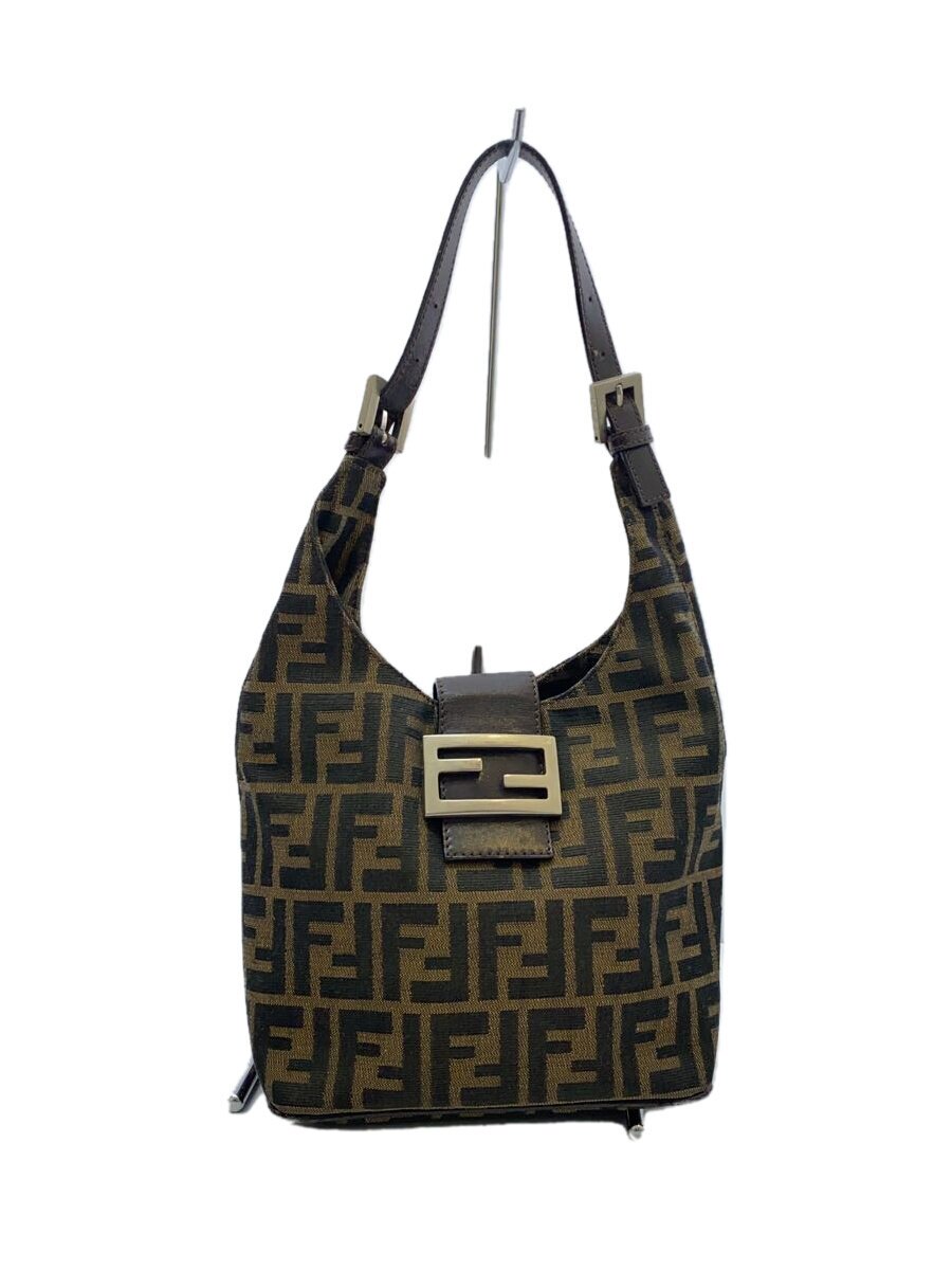 【中古】FENDI◆ズッカ柄/ワンショルダーバッグ/ハンドバッグ/キャンバス/ブラウン/角擦れ有【バッグ】｜2ｎｄ STREET 店