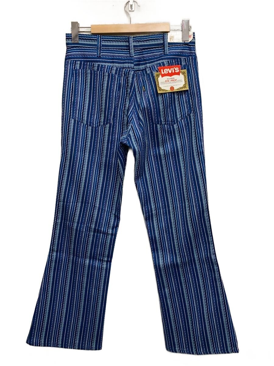 【中古】Levi’s◆デッド買い溜める/STA-PREST/スタプレ/フラッシャー/ブーツカットパンツ/32/BLU/縞模様【メンズウェア】
