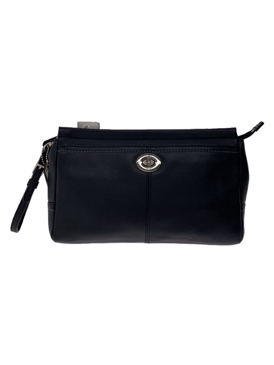 【中古】COACH◆二つ目御徒面子/なめし革/BLK/無地/F49481//【御徒面子】