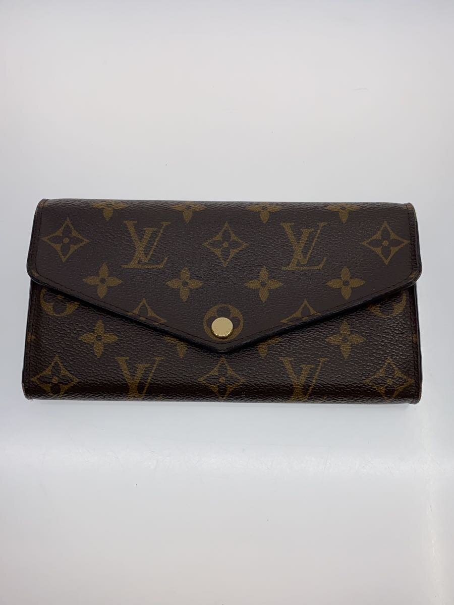 【中古】LOUIS VUITTON◆2)ポルト・フォイユ・サラ_モノグラム・帆布_BRW_フューシャ/PVC/BRW/総柄/レディース【服飾雑貨他】