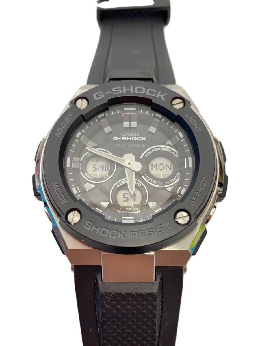 【中古】CASIO◆ソーラーウオッチ・G-SHOCK/デジタル/天然ゴム/BLK/BLK/SS【服飾雑貨他】