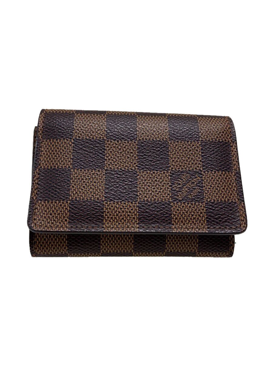 【中古】LOUIS VUITTON◆アンヴェロップ・カルト・ドゥ・ヴィジット_ダミエ・エベヌ_BRW/--/BRW/メンズ【服飾雑貨他】