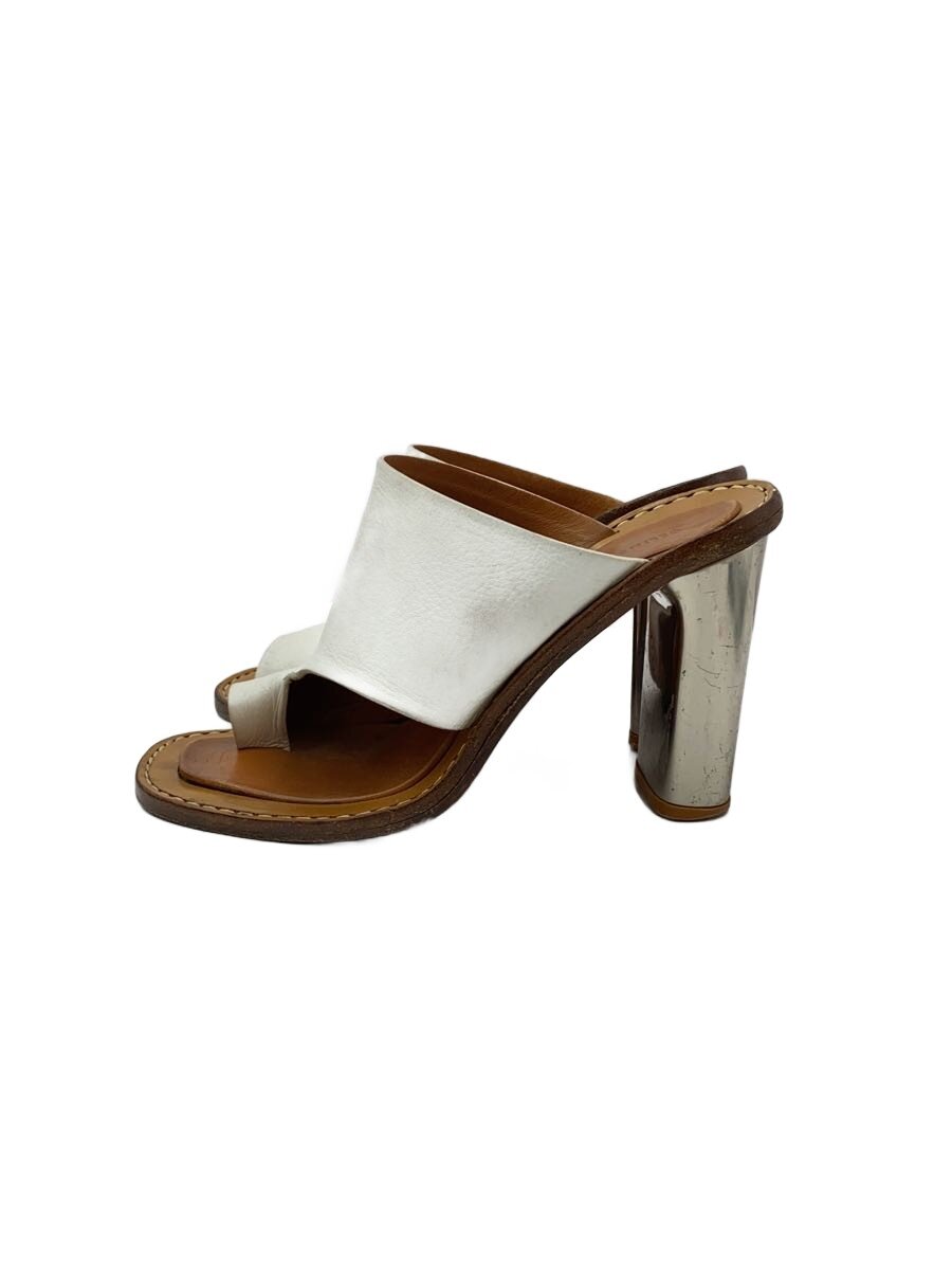 【中古】CELINE◆サンダル/37/WHT/なめし革【シューズ】