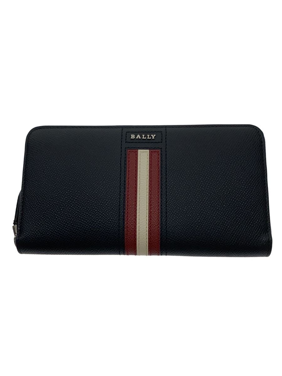 【中古】BALLY◆長紙入れ/なめし革/BLK/メンズ/ラウンドジッパー/TALEN.LT【服飾雑貨他】