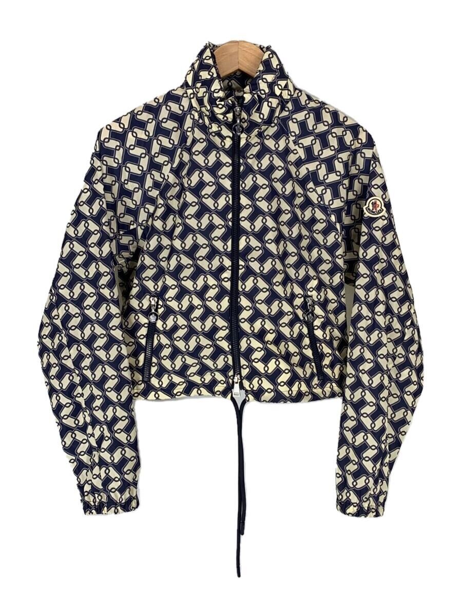 【中古】MONCLER◆ナイロン上衣/0/ナイロン/NVY/総柄/J10931A00141【レディース御召しもの】