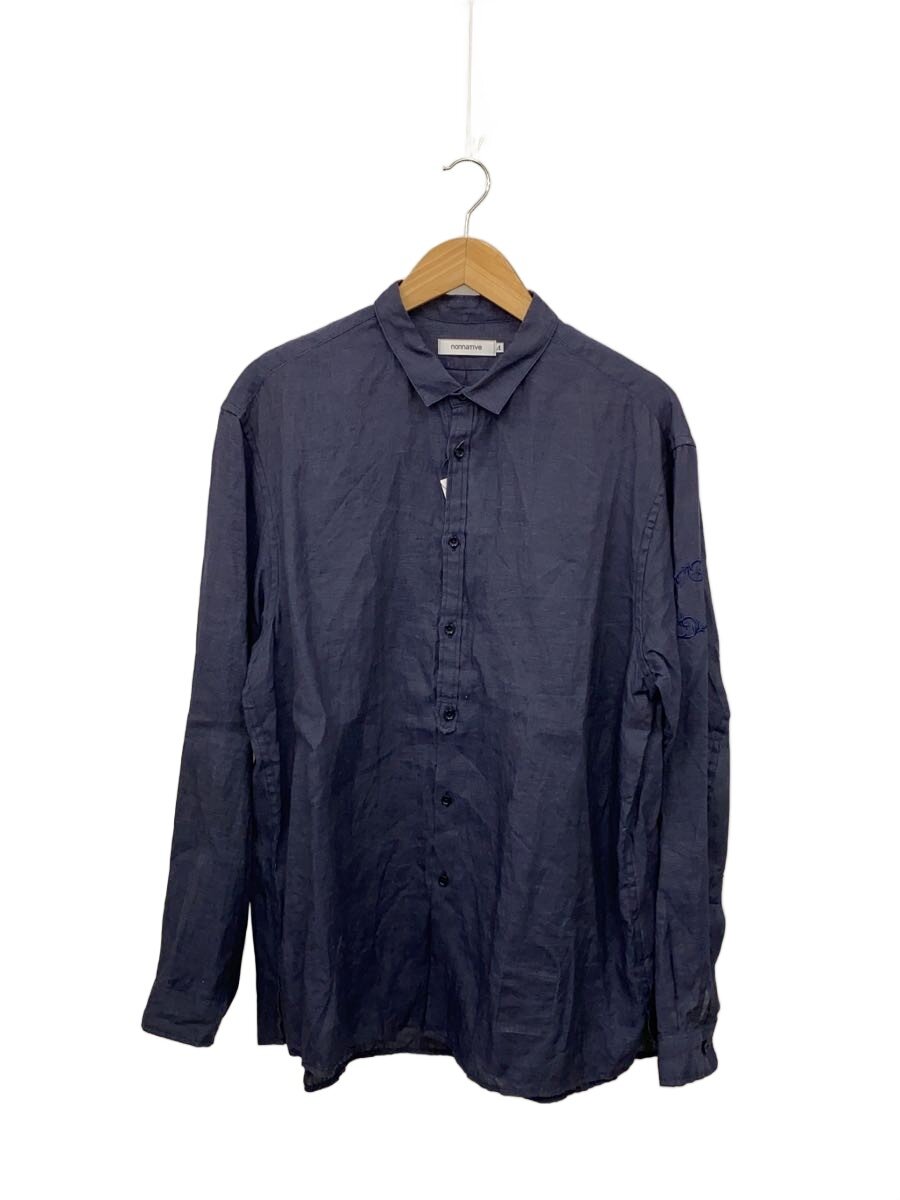 【中古】nonnative◆長袖プルオーバー/4/リネン/NVY/NN-S4607【メンズウェア】