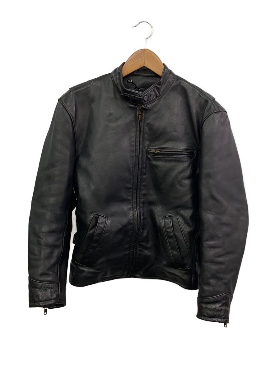 【中古】HARLEY DAVIDSON◆BR/シングルライダースジャケット/single riders jacket/34/なめし革/BLK/無地//【メンズウェア】