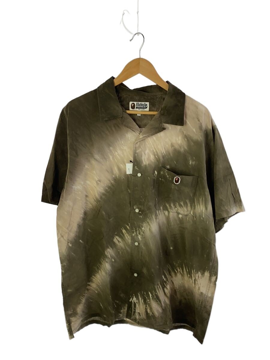【中古】A BATHING APE◆Ape Head One Point Tie Dye Shirt/綿織物/KHK/001SRJ201001M【メンズウェア】