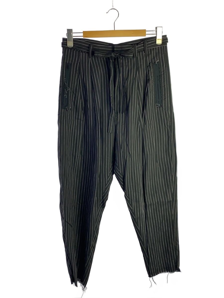 【中古】BED J.W. FORD◆Two Tucks Stripe Pants/0/--/BLK/縞模様/20SS-B-PT02-2【メンズウェア】