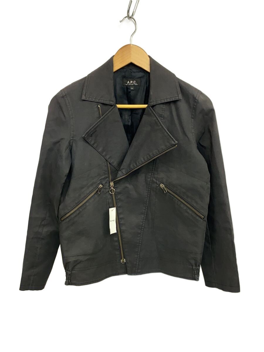 【中古】A.P.C.◆00s/archive/ダブルライダースジャケット/34/コットン/BLK【メンズウェア】|2nd STREET 店
