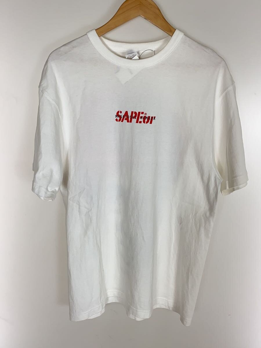 【中古】A Elegantes SAPEur◆プルオーバー/L/綿織物/WHT/刷り上げる【メンズウェア】